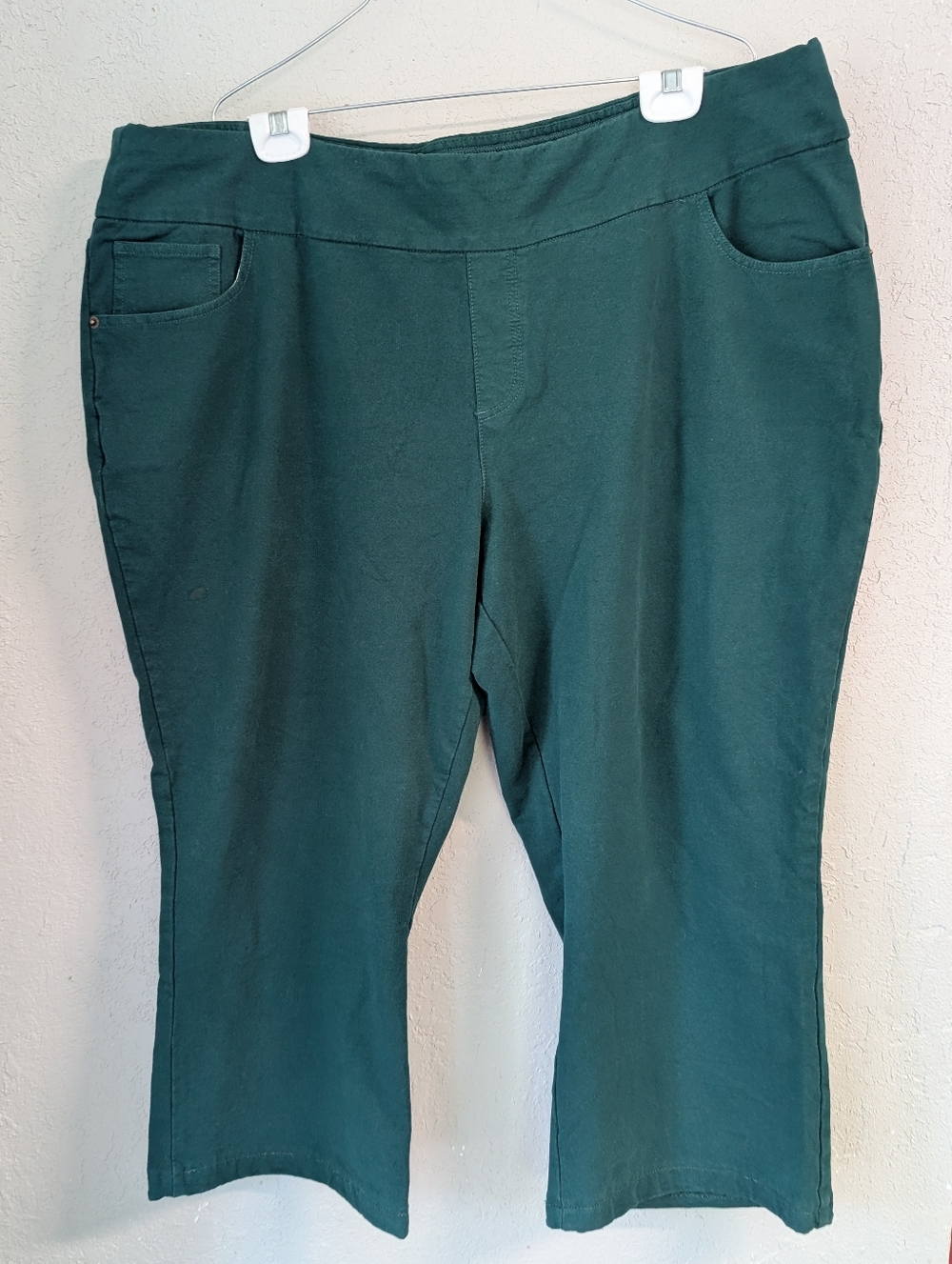 Pull On Pants 24wp Dark Green Pull On Stretch Pockets Boho Indie Sleaze Wide Leg